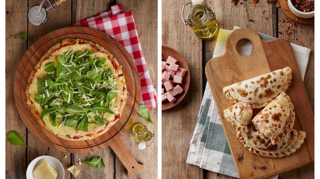 Pizzas y Empanadas. Fotografias para Tomasso Pizzas - Campaña publicitaria con food styling by okd Estudio
