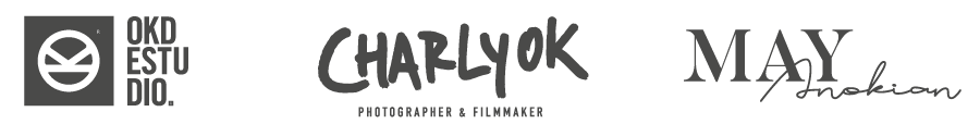 Logos de OKD Estudio, CharlyOK y May Anokian